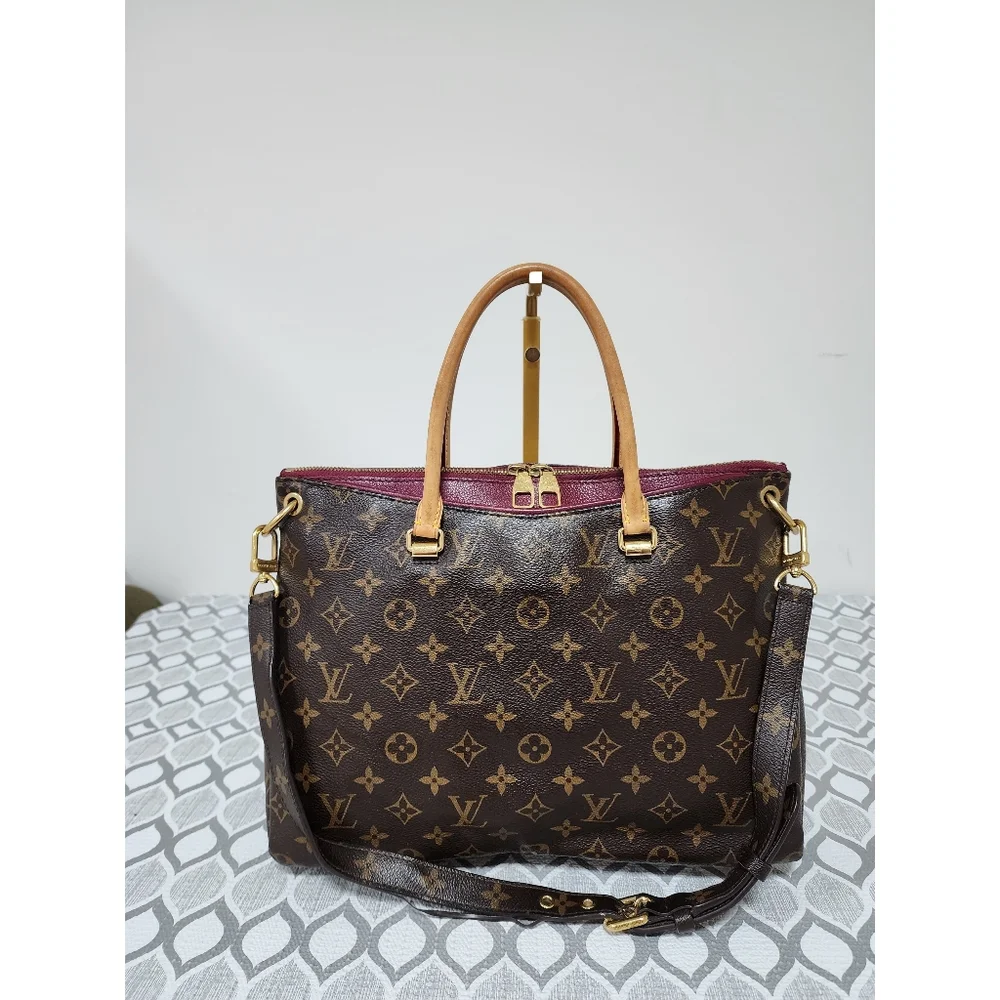 LOUIS VUITTON Monogram Canvas Pallas Bag Brown